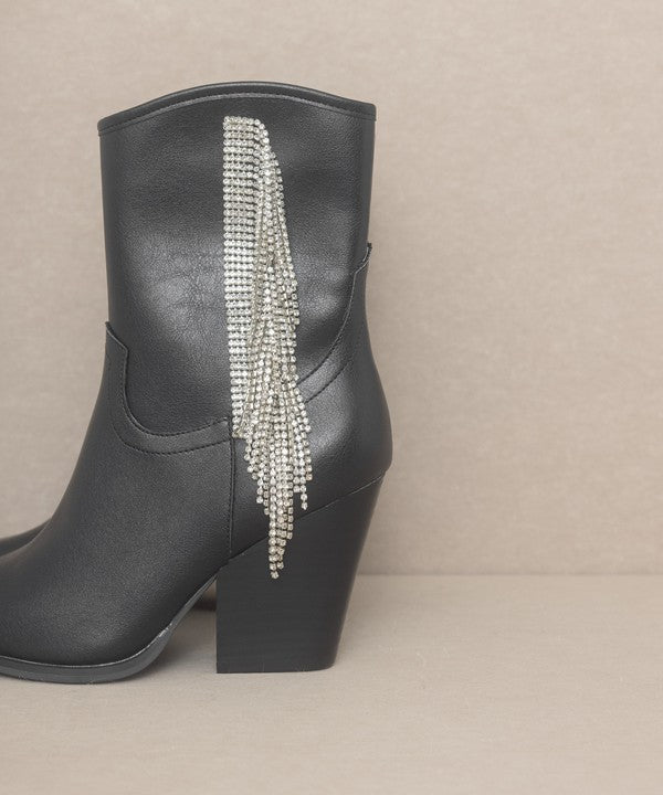 Girls black hot sale fringe boots