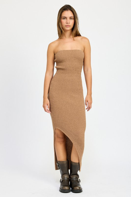 “Meet me” Ribbed maxi tube dress