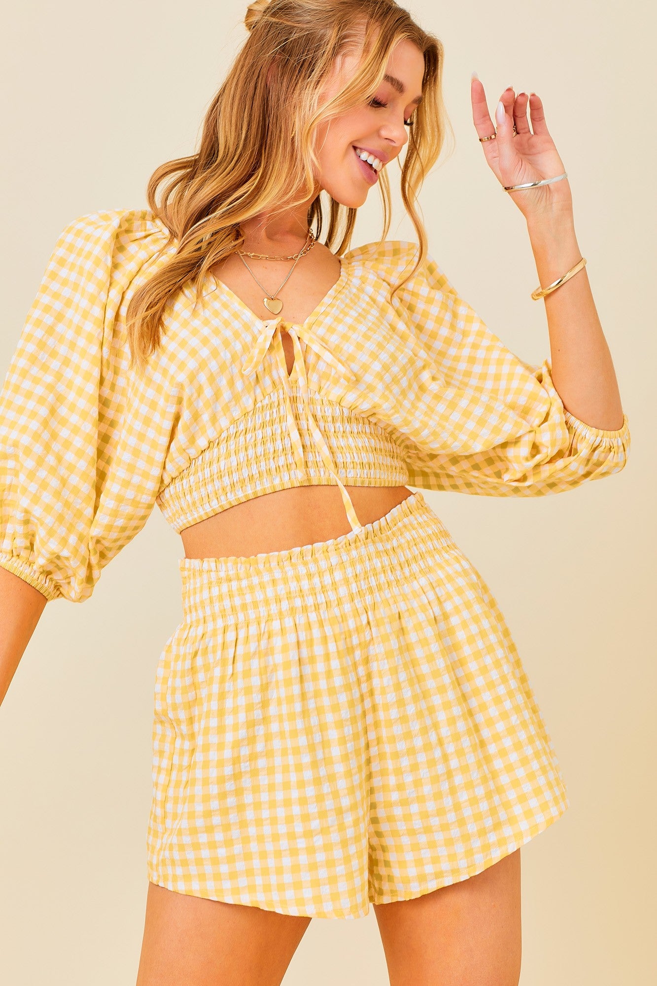 “Lemonade” gingham set