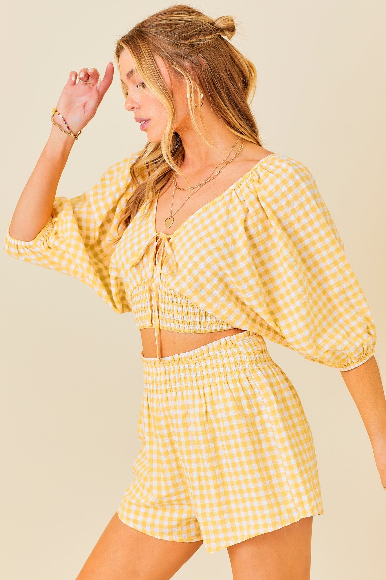 “Lemonade” gingham set