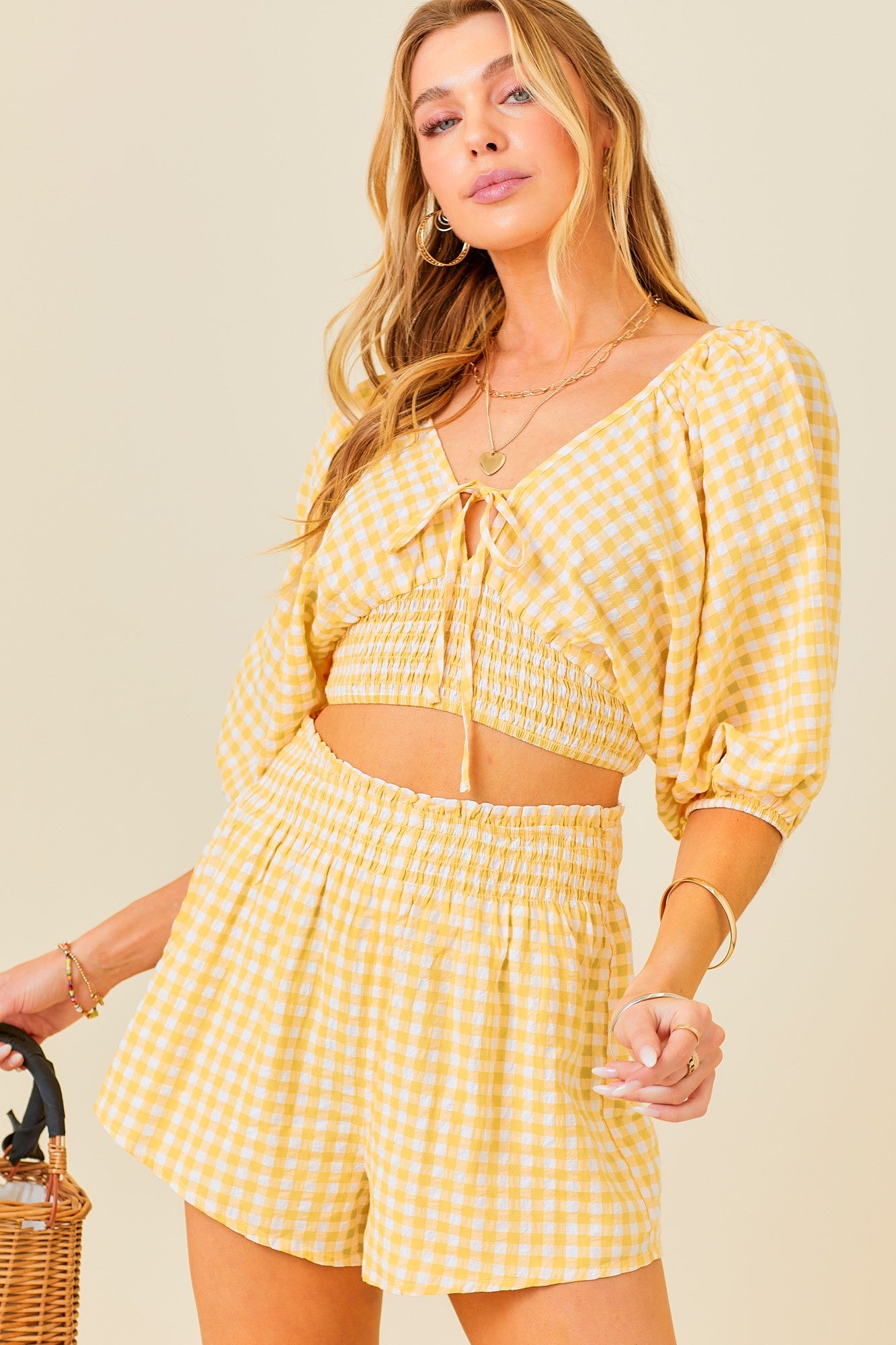 “Lemonade” gingham set