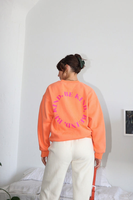 “Be Kind” pullover sweatshirt (orange)