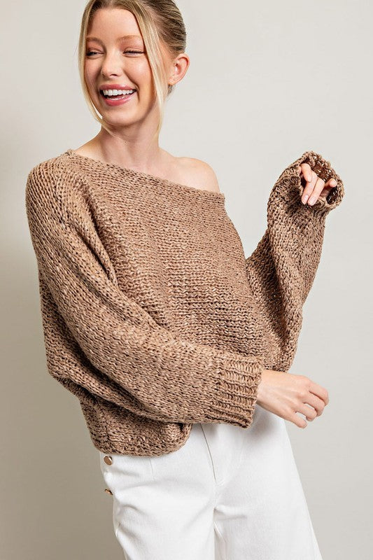 “Cinnamon” loose fit knit top